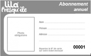 carte abonnement annuel Lila Presquile